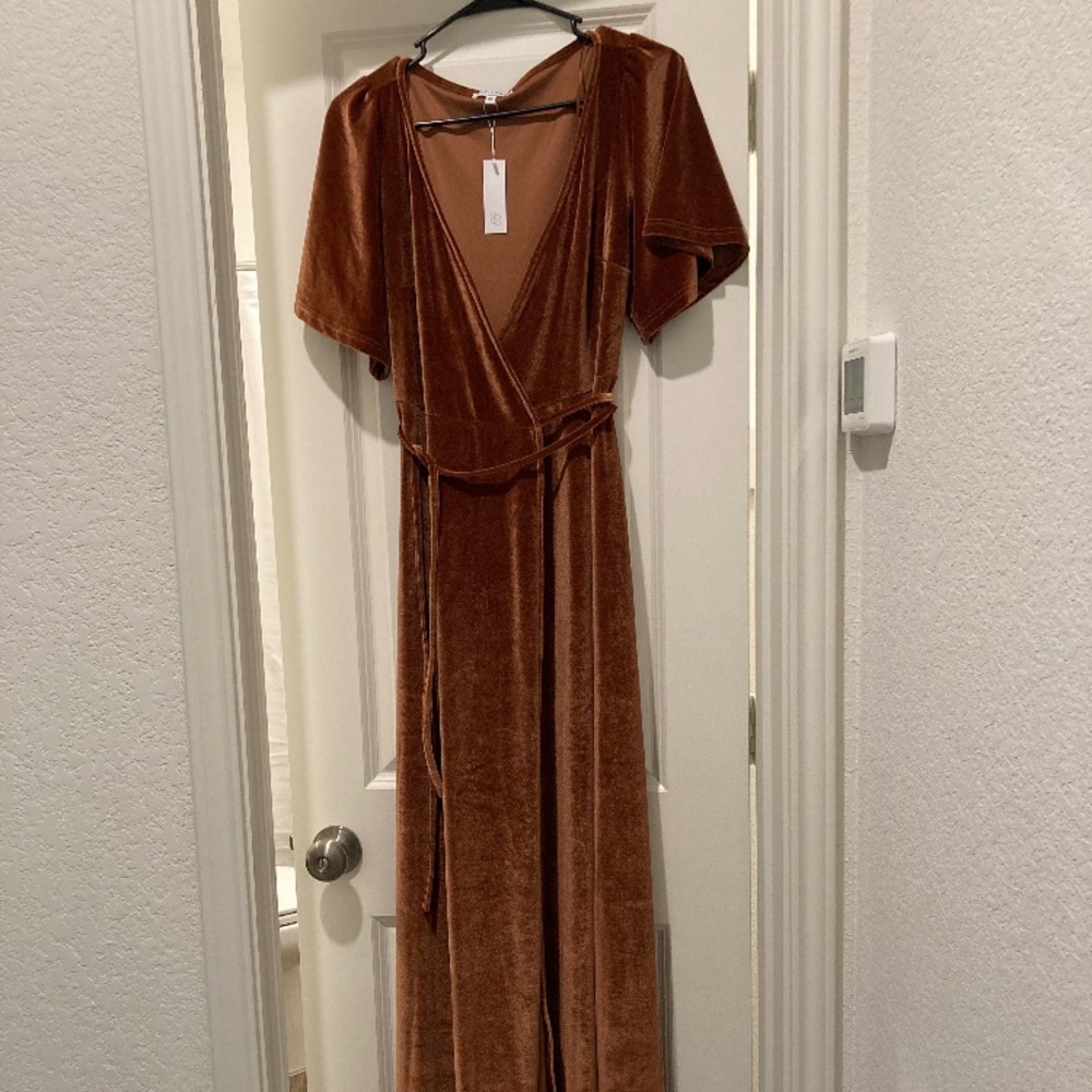 Baltic Born wrap maxi dress in Bronze size XS